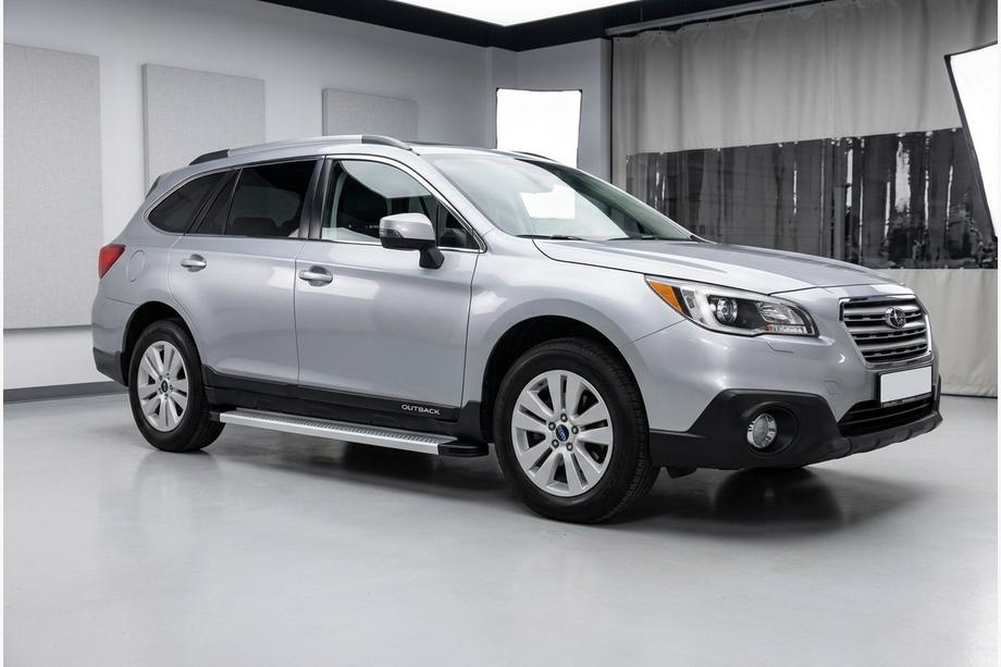 Subaru Outback 2014-2019 рр. Бокові пороги Maya V2 (2 шт., Алюміній) Image
