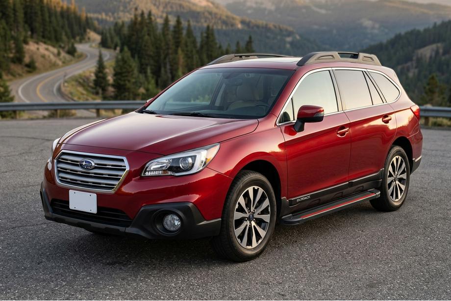 Subaru Outback 2014-2019 рр. Бокові пороги Maya Red (2 шт., Алюміній) Image