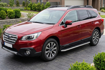Subaru Outback 2014-2019 рр. Бокові пороги Maydos V1 (2 шт., Алюміній) фото 1