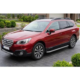 Бокові пороги Maydos V1 (2 шт., Алюміній) Subaru Outback 2014-2019 рр. фото 1