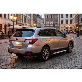 Бокові пороги Line (2 шт., Алюміній) Subaru Outback 2014-2019 рр. фото 1