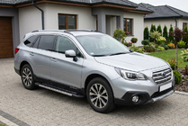 Subaru Outback 2014-2019 рр. Бокові пороги RedLine (2 шт., Алюміній) фото 1