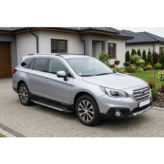 Бокові пороги RedLine (2 шт., Алюміній) Subaru Outback 2014-2019 рр. фото 1