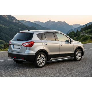 Бокові пороги Vision New Black (2 шт., Алюміній) Suzuki SX4 S-Cross 2013-2016 рр. фото 1