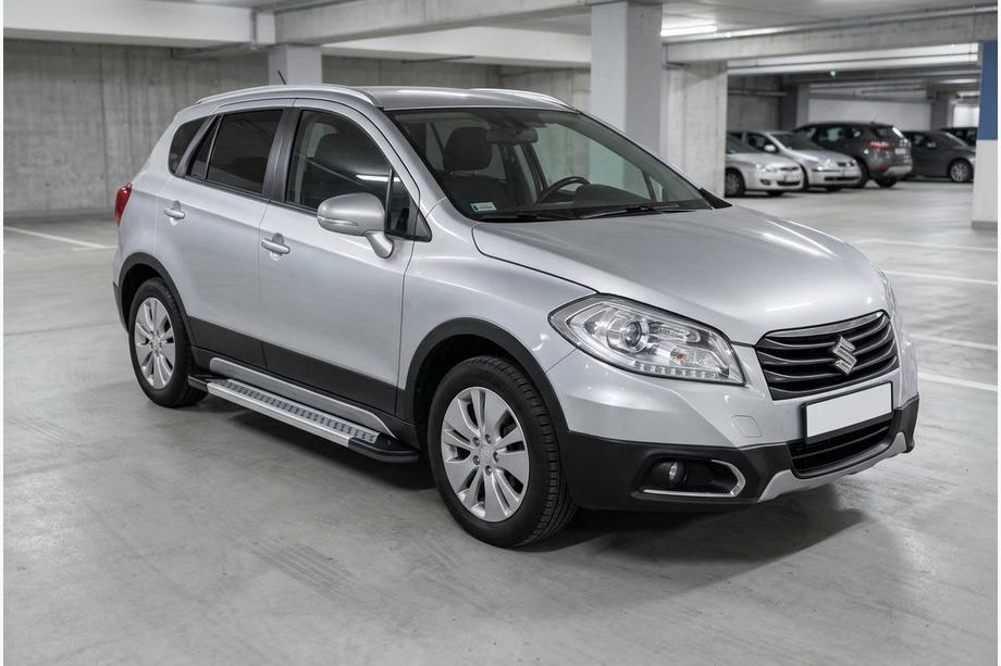 Suzuki SX4 S-Cross 2013-2016 рр. Бокові пороги Vision New Grey (2 шт., Алюміній) Image