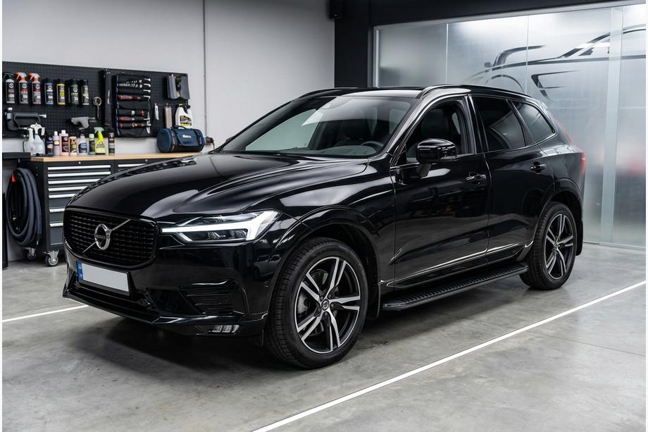 Volvo XC60 2017- рр. Бокові пороги Tayga Black (2 шт., Алюміній) Фото 1