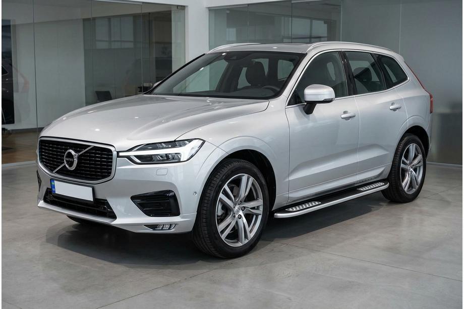 Volvo XC60 2017- рр. Бокові пороги Tayga V2 (2 шт., Алюміній) Фото 1