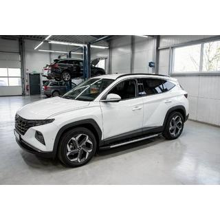 Бокові пороги Duru (2 шт., Алюміній) Hyundai Tucson NX4 2021- рр. фото 1