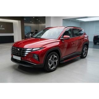 Бокові пороги Maya Red (2 шт., Алюміній) Hyundai Tucson NX4 2021- рр. фото 1