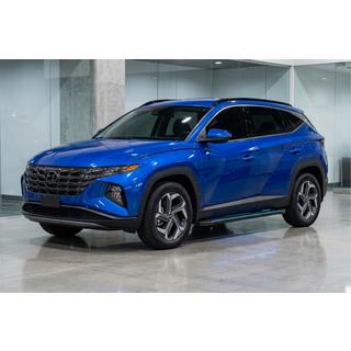 Бокові пороги Maya Blue (2 шт., Алюміній) Hyundai Tucson NX4 2021- рр. фото 1