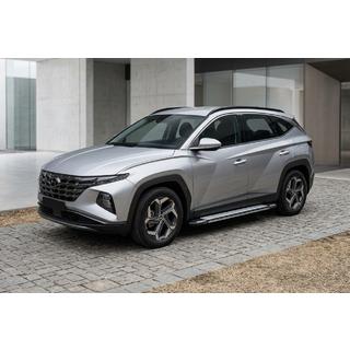 Бокові пороги Rainbow (2 шт., Алюміній) Hyundai Tucson NX4 2021- рр. фото 1