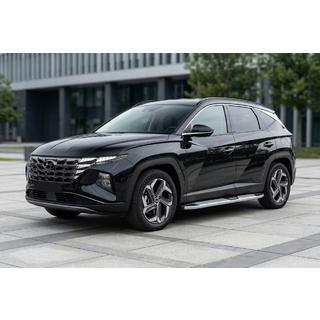 Бокові пороги Mevsim Grey (2 шт., Алюміній) Hyundai Tucson NX4 2021- рр. фото 1