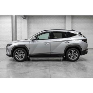 Бокові пороги Allmond Black (2 шт., Алюміній) Hyundai Tucson NX4 2021- рр. фото 1