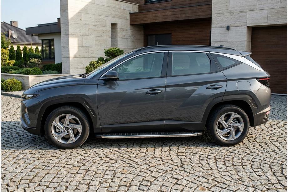 Hyundai Tucson NX4 2021- рр. Бокові пороги BlackLine (2 шт., Алюміній) Фото 1