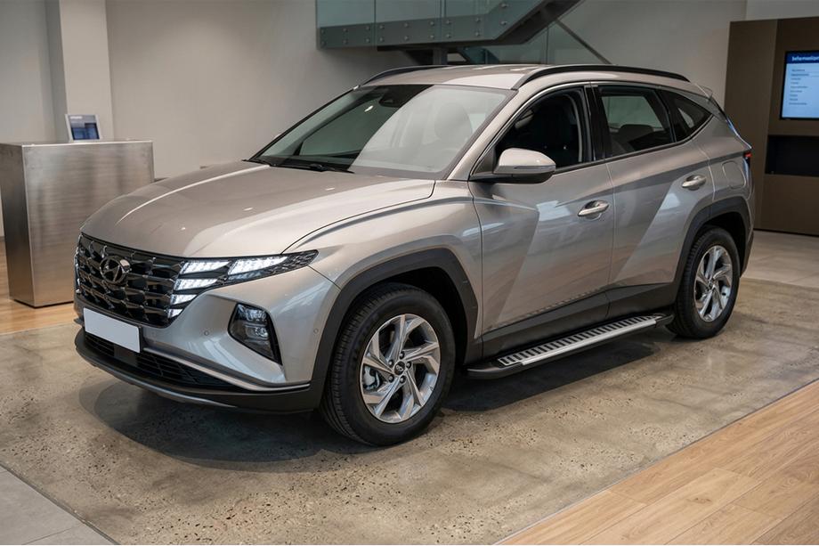 Hyundai Tucson NX4 2021- рр. Бокові пороги Line (2 шт., Алюміній) Фото 1