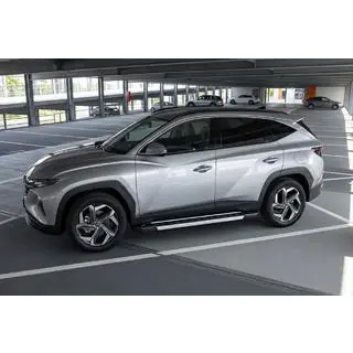 Бокові пороги RedLine (2 шт., Алюміній) Hyundai Tucson NX4 2021- рр. фото 1