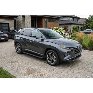 Бокові пороги Tayga Black (2 шт., Алюміній) Hyundai Tucson NX4 2021- рр. фото 1