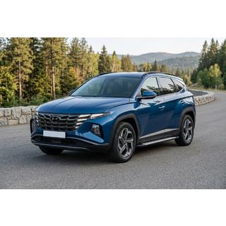Бокові пороги Vision New Black (2 шт., Алюміній) Hyundai Tucson NX4 2021- рр. фото 1