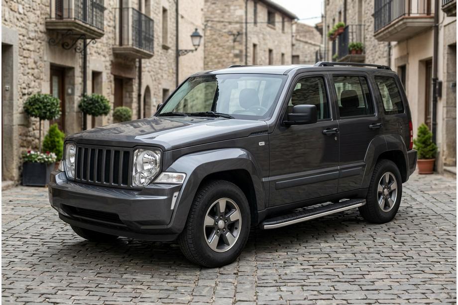 Jeep Cherokee/Liberty 2007-2013 рр. Бокові пороги Bosphore Grey (2 шт., Алюміній) Фото 1
