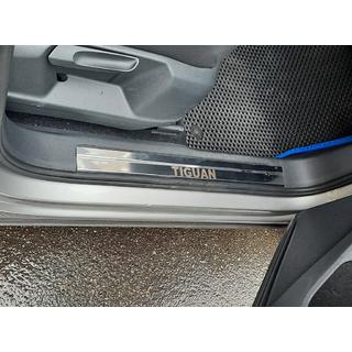 Накладки на дверні пороги Carmos (нерж) Volkswagen Tiguan 2016-2023 рр. фото 1