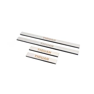 Накладки на дверні пороги Carmos (нерж) Volkswagen Tiguan 2016-2023 рр. фото 4