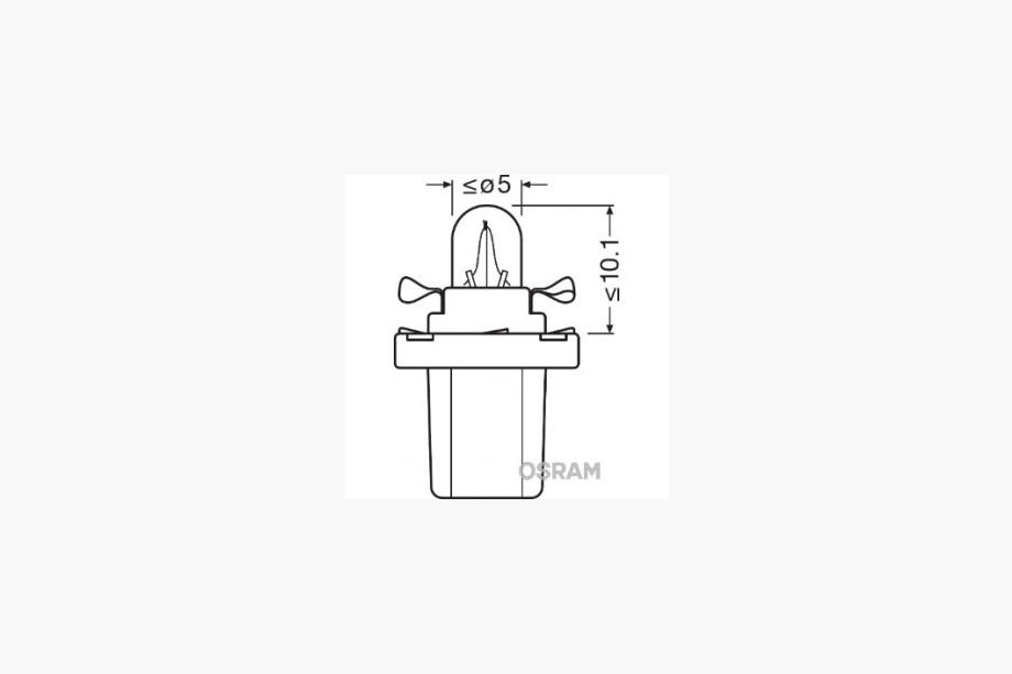 Вказівна лампа Osram 2721MF 1,2W 12V B8,5d 5X10FS Фото 3