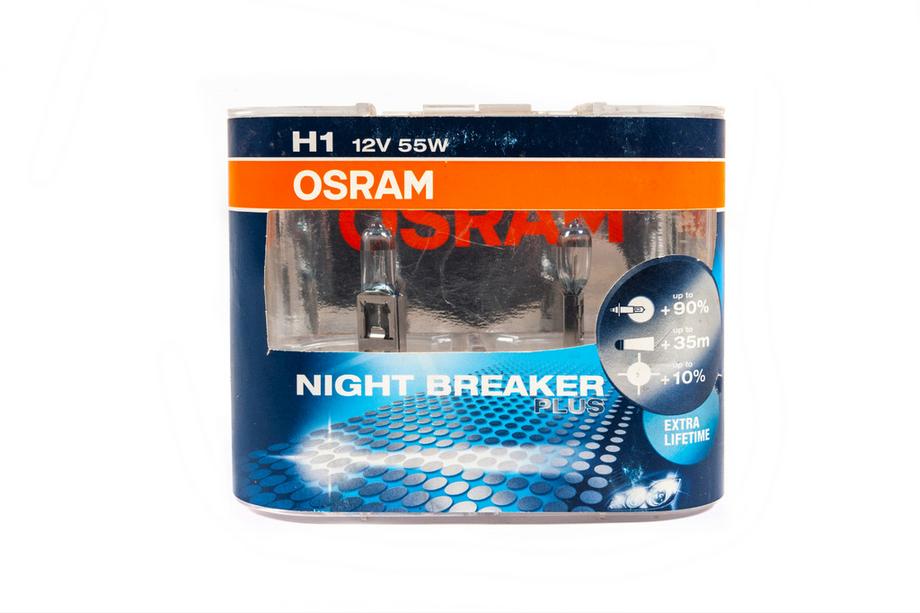 Лампа головного світла Osram H1 55W 64150NBP Night Breaker Plus Image