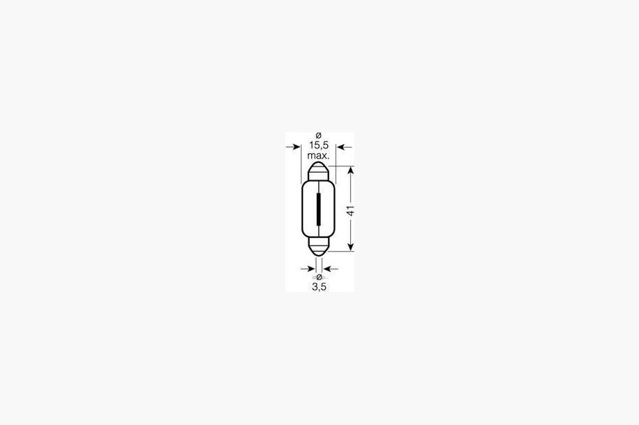 Вказівна лампа Osram 6453 C15W 41mm 24V SV8.5-8 Фото 2