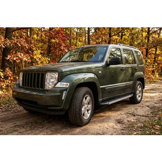 Бокові пороги Duru (2 шт., Алюміній) Jeep Cherokee/Liberty 2007-2013 рр. фото 1