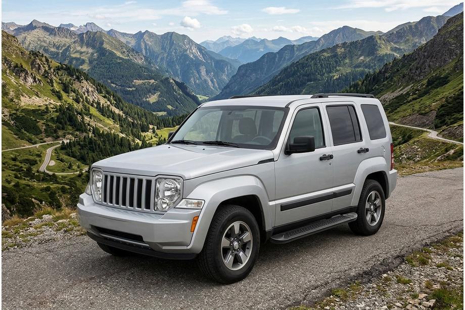 Jeep Cherokee/Liberty 2007-2013 рр. Бокові пороги Allmond Black (2 шт., Алюміній) Фото 1