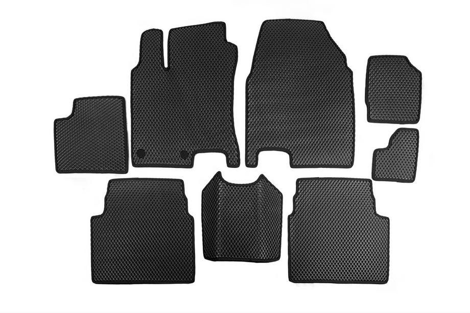 Nissan Qashqai 2007-2010 рр. Килимки для +2 (3 ряди, EVA, чорні) Фото 10