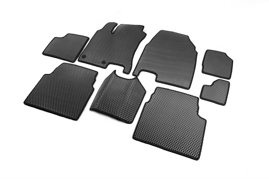 Nissan Qashqai 2010-2014 рр. Килимки для +2 (3 ряди, EVA, чорні) Фото 12