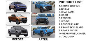 Ford Ranger 2011-2022 рр. Комплект обвісів (дизайн F150 Raptor 2015-2020) фото 2
