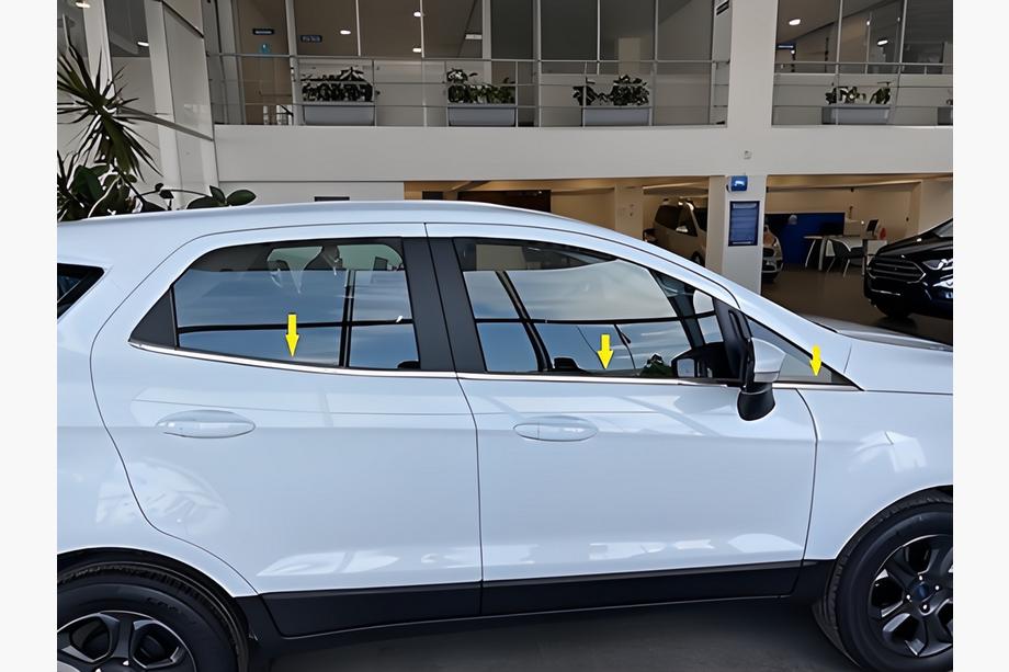 Ford Ecosport 2013-2022 рр. Окантовка скла (6 шт, нерж) Image