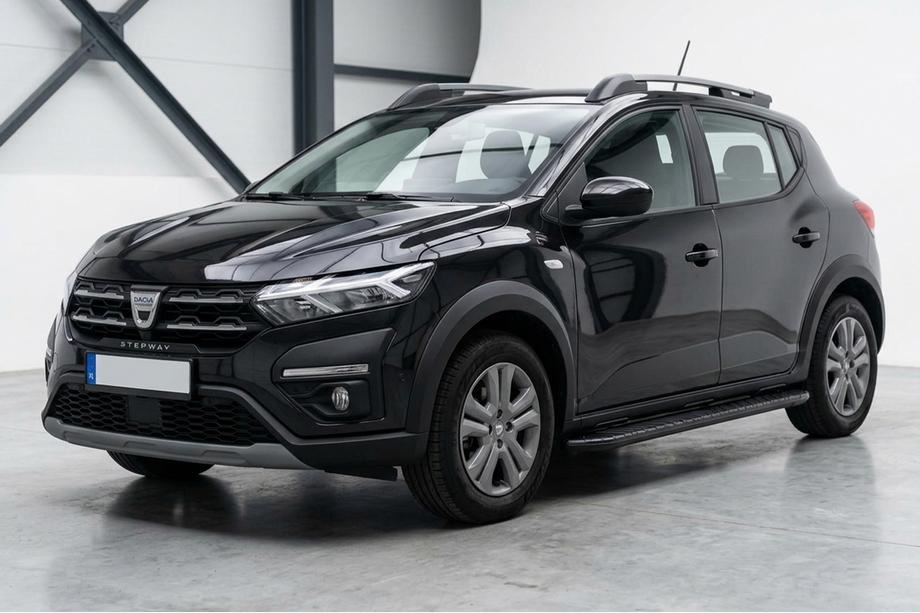 Dacia Sandero 2021- рр. Бокові пороги Bosphorus Black (2 шт., Алюміній) Фото 1