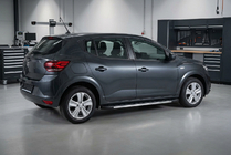 Dacia Sandero 2021- рр. Бокові пороги Duru (2 шт., Алюміній) фото 1