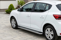 Dacia Sandero 2021- рр. Бокові пороги Maydos V2 (2 шт., Алюміній) фото 1