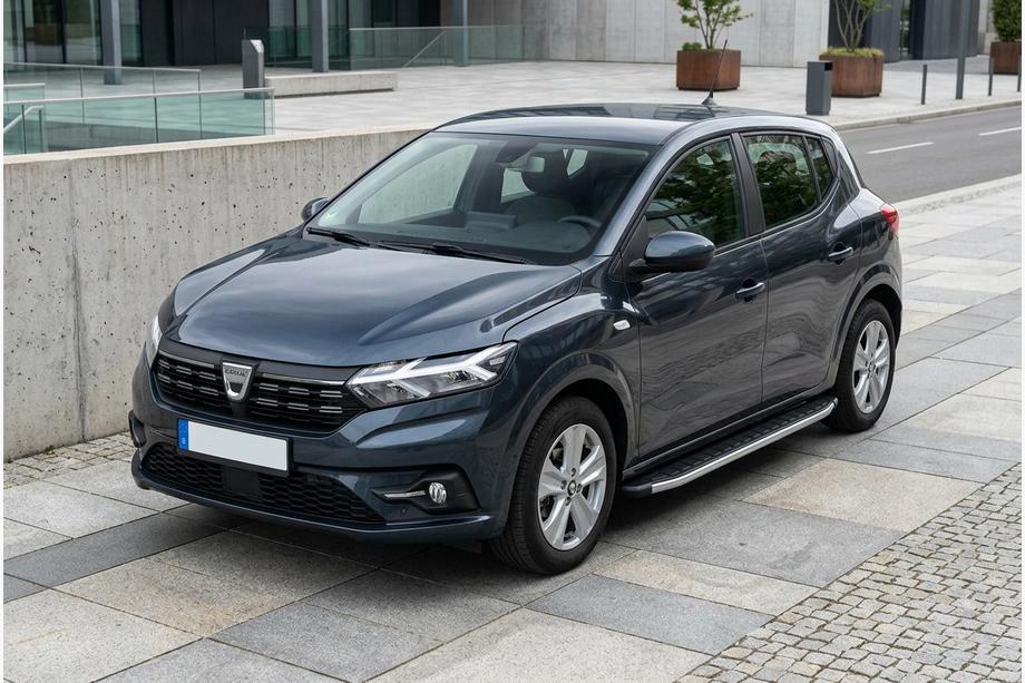Dacia Sandero 2021- рр. Бокові пороги Fullmond (2 шт., Алюміній) Фото 1