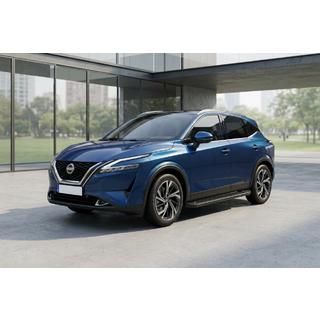 Бокові пороги Allmond Black (2 шт., Алюміній) Nissan Qashqai 2021- рр. фото 1