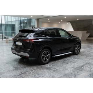 Бокові пороги Allmond Grey (2 шт., Алюміній) Nissan Qashqai 2021- рр. фото 1