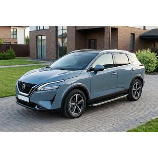 Бокові пороги BlackLine (2 шт., Алюміній) Nissan Qashqai 2021- рр. фото 1