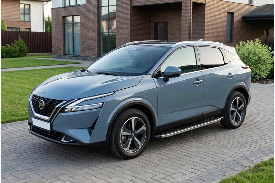 Nissan Qashqai 2021- рр. Бокові пороги BlackLine (2 шт., Алюміній) Фото 1