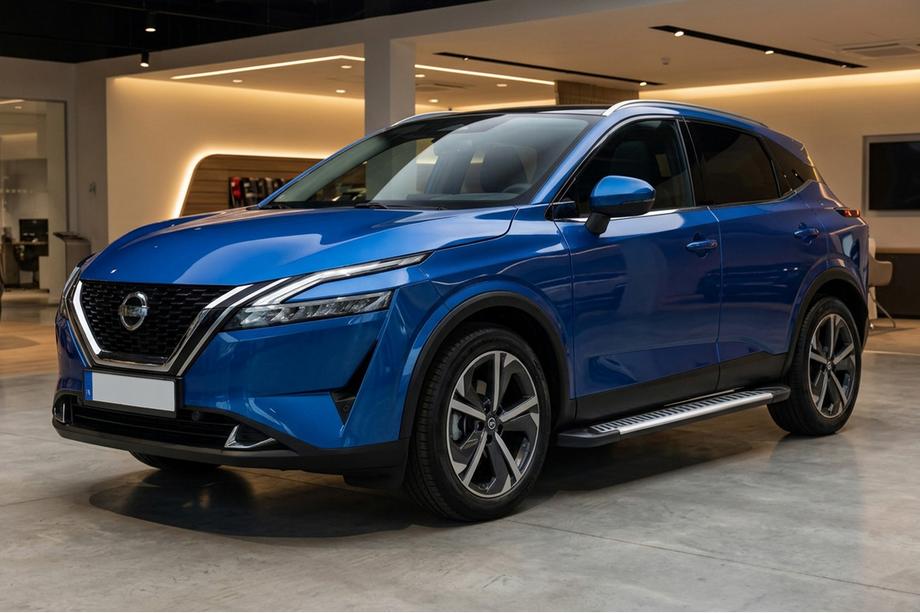 Nissan Qashqai 2021- рр. Бокові пороги Line (2 шт., Алюміній) Фото 1