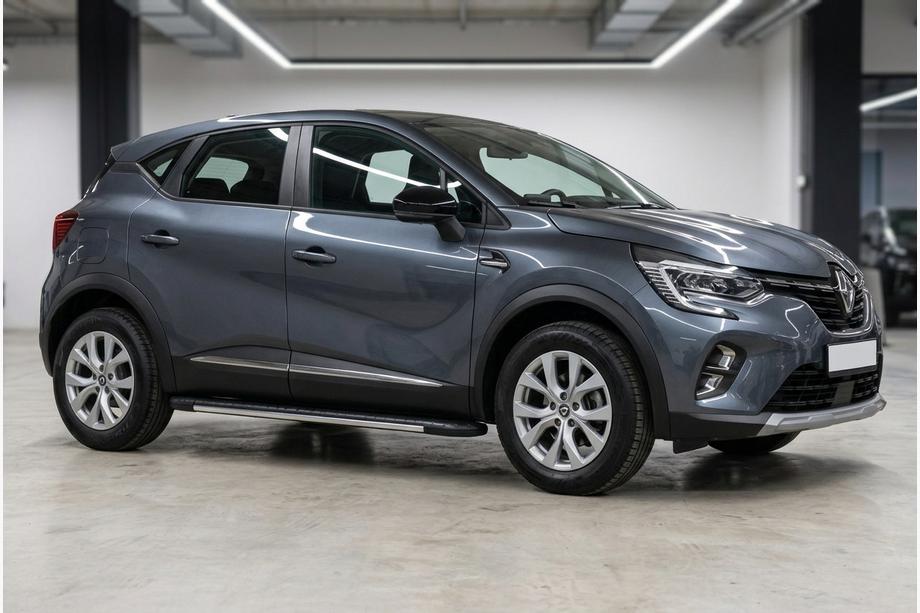 Renault Captur 2019- рр. Бокові пороги Bosphorus Grey (2 шт., Алюміній) Image