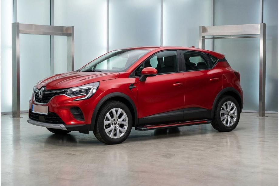 Renault Captur 2019- рр. Бокові пороги Maya Red (2 шт., Алюміній) Image