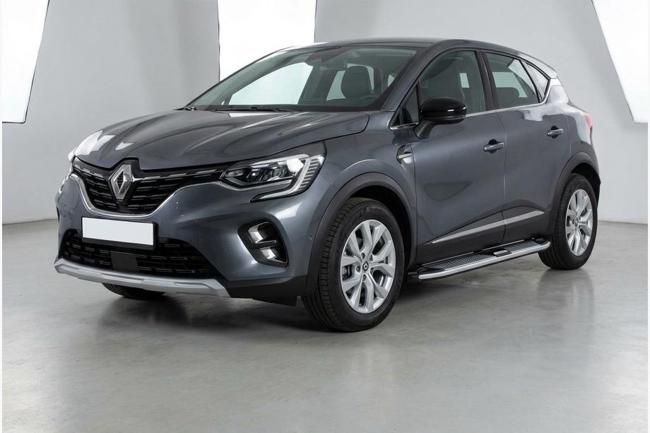 Renault Captur 2019- рр. Бокові пороги Mevsim Grey (2 шт., Алюміній) Image