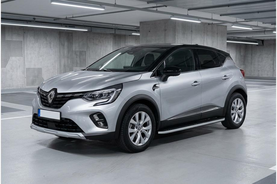 Renault Captur 2019- рр. Бокові пороги Tayga Grey (2 шт., Алюміній) Image