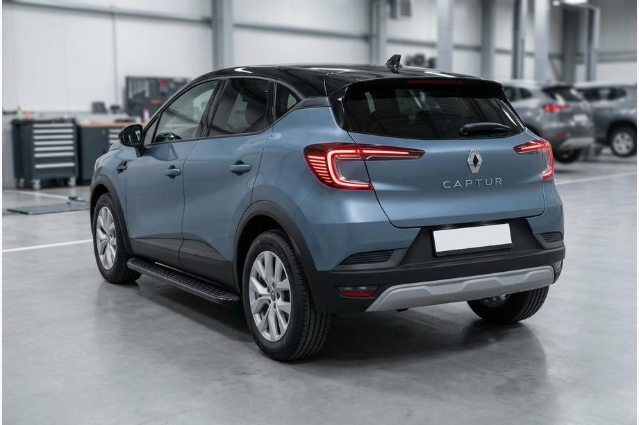 Renault Captur 2019- рр. Бокові пороги Tayga Black (2 шт., Алюміній) Image
