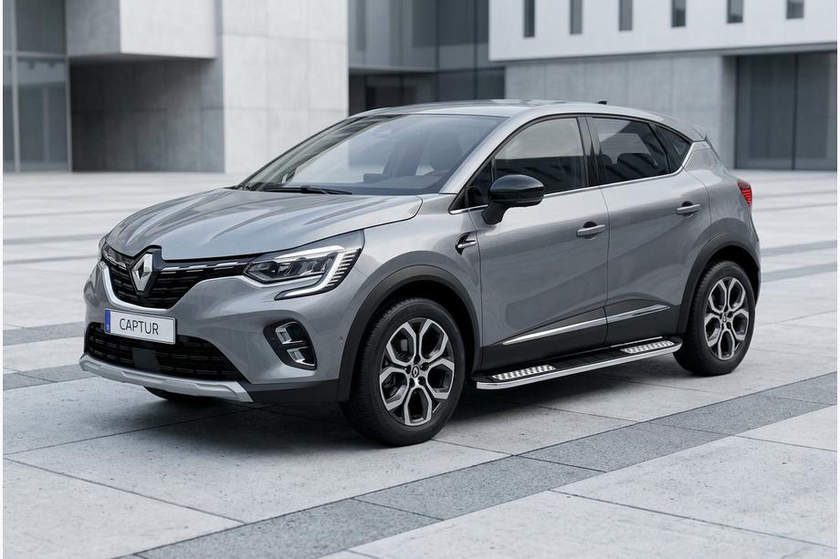Renault Captur 2019- рр. Бокові пороги Tayga V2 (2 шт., Алюміній) Image