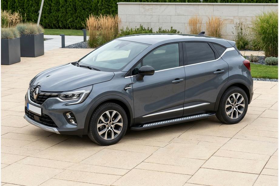 Renault Captur 2019- рр. Бокові пороги Vision New Black (2 шт., Алюміній) Image